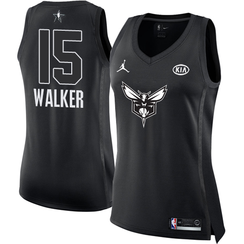 Nike Hornets #15 Kemba Walker Black Women's NBA Jordan Swingman 2018 All-Star Game Jersey - Click Image to Close